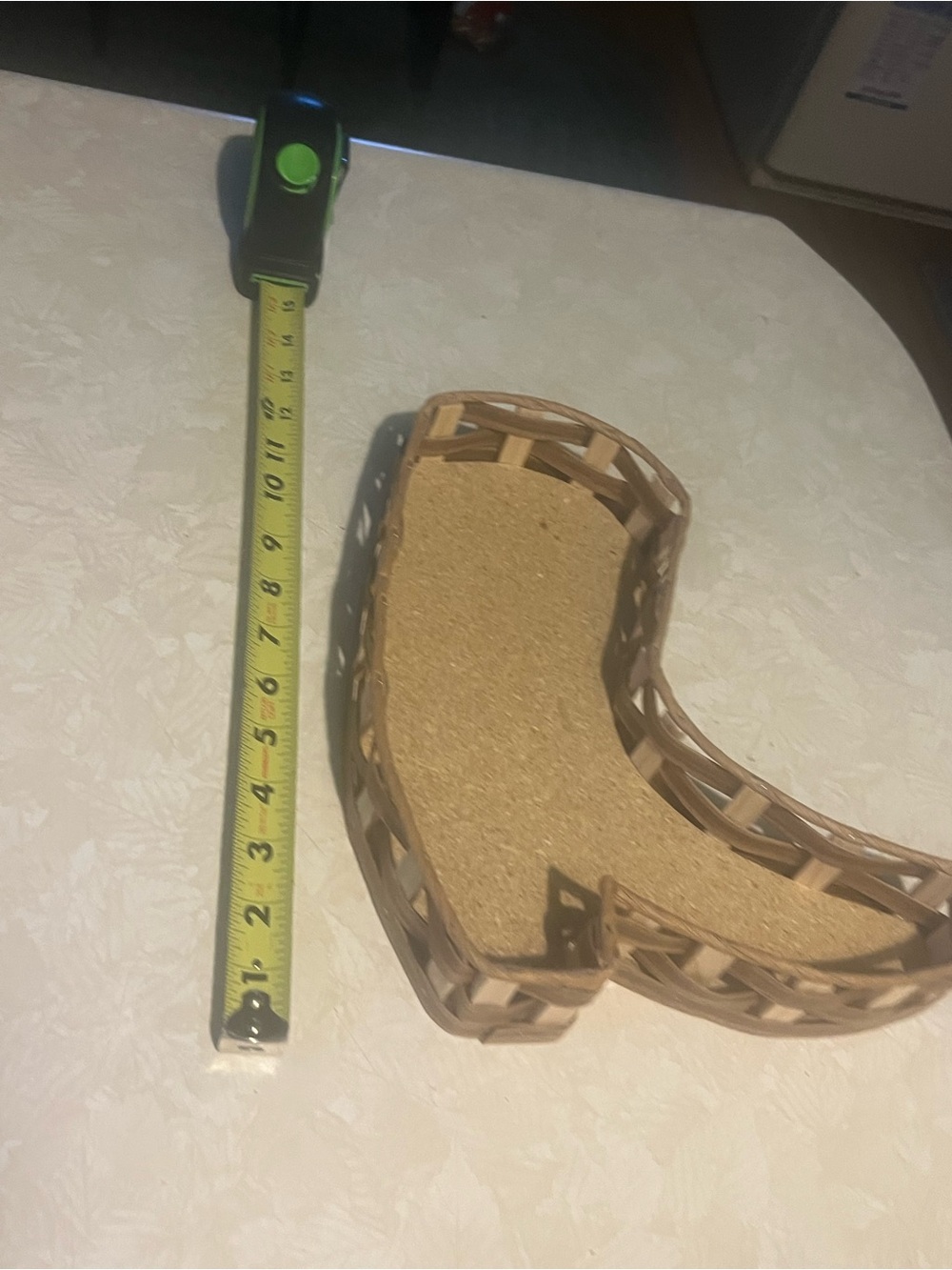 Woven Rattan Crescent Accent Tray in Natural Brown - Home Accents